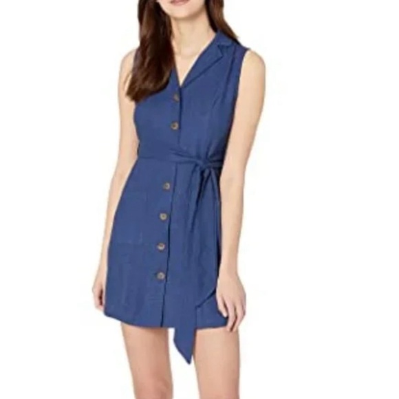 Lost + Wander Dresses & Skirts - LOST + WANDER - Out of the Blue Linen Blend Mini Dress